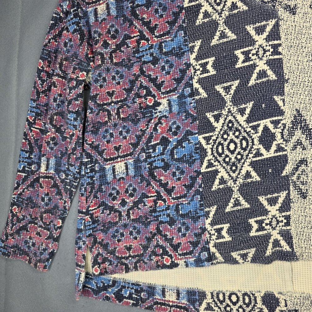 Anthropologie Top Women Small Patchwork Relaxed Cotton Boxy Boho Hippie Casual - Picture 5 of 13